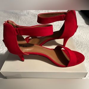 Red suede heels-never worn